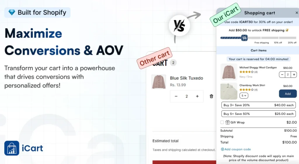 iCart, the best upsell app for Shopify iCart, the best upsell app for Shopify