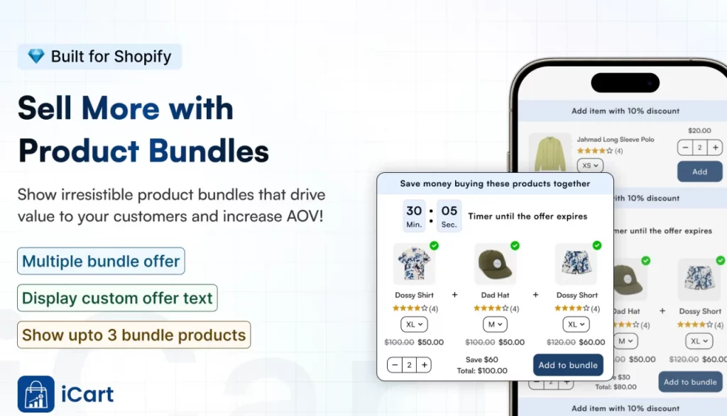 Prodicu bundles features in iCart, the Shopify app Prodicu bundles features in iCart, the Shopify app