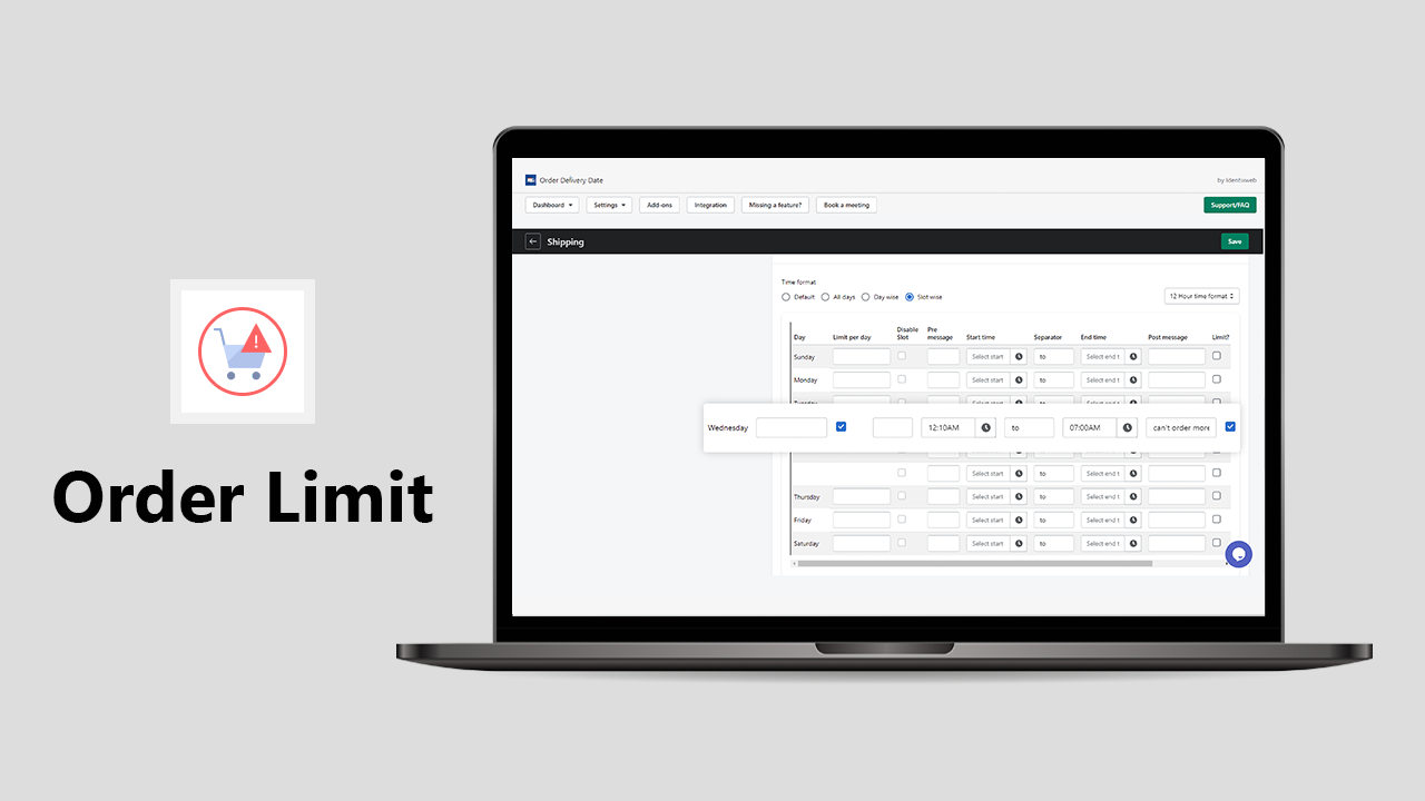 How to Limit the Number of Orders with Order Limit Add-On