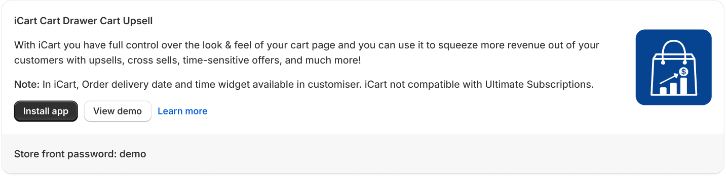 Delivery & iCart app integration