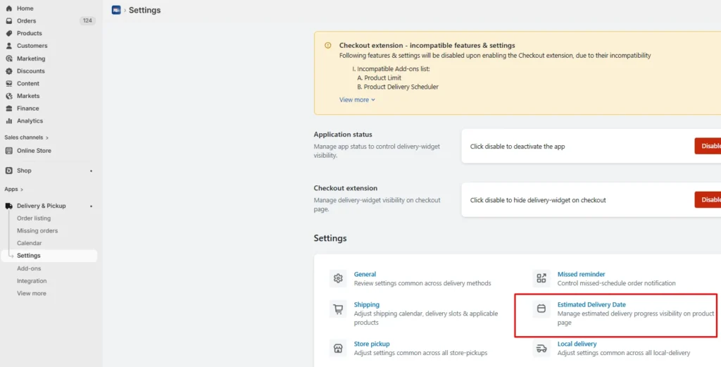 Estimated delivery date section in Stellar Estimated delivery date section in Stellar