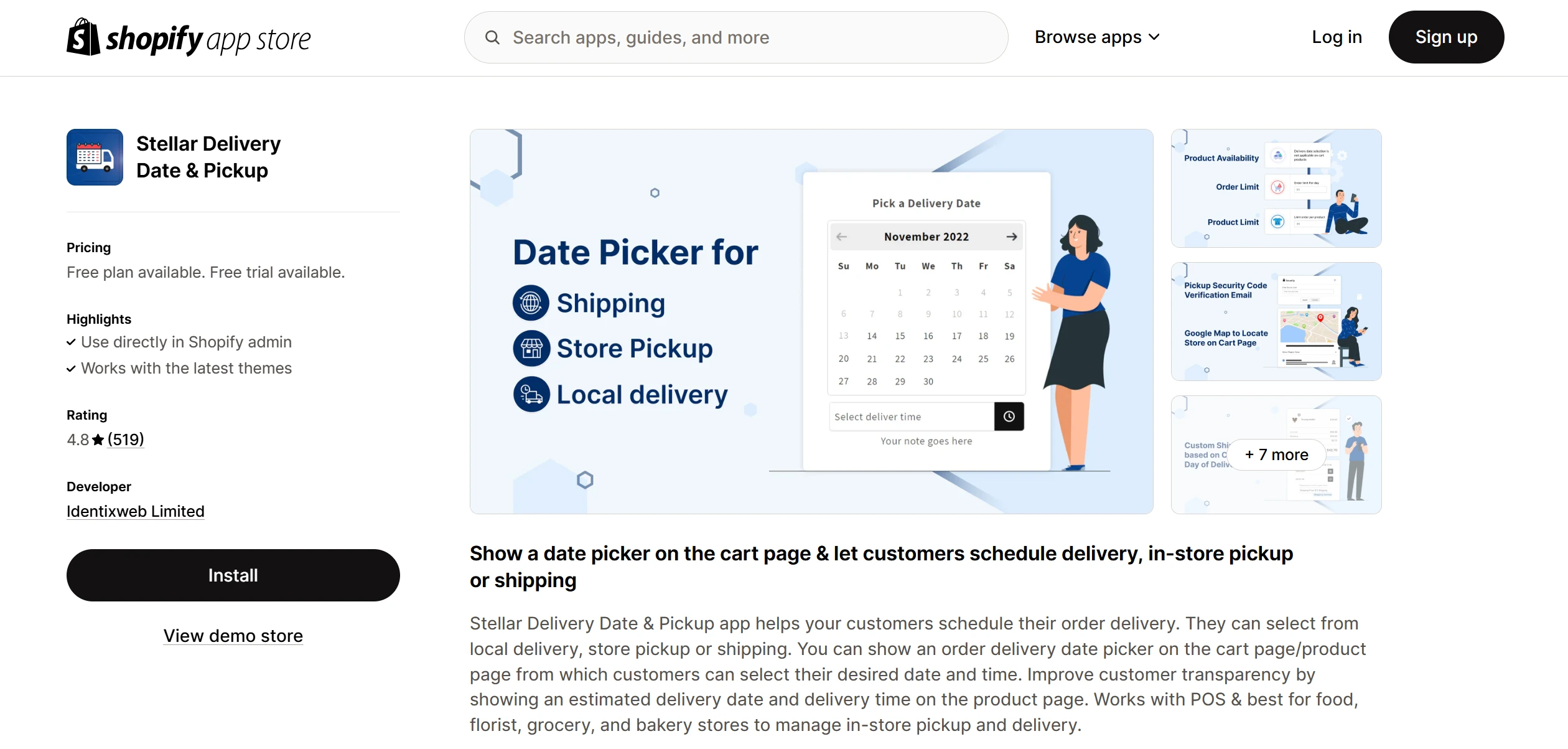 Stellar Delivery app for Shopify