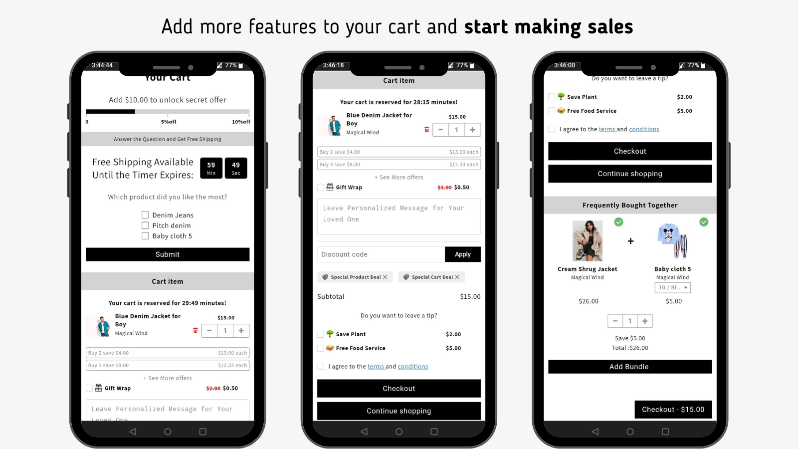 Customize cart and start making sales, icart mobile view