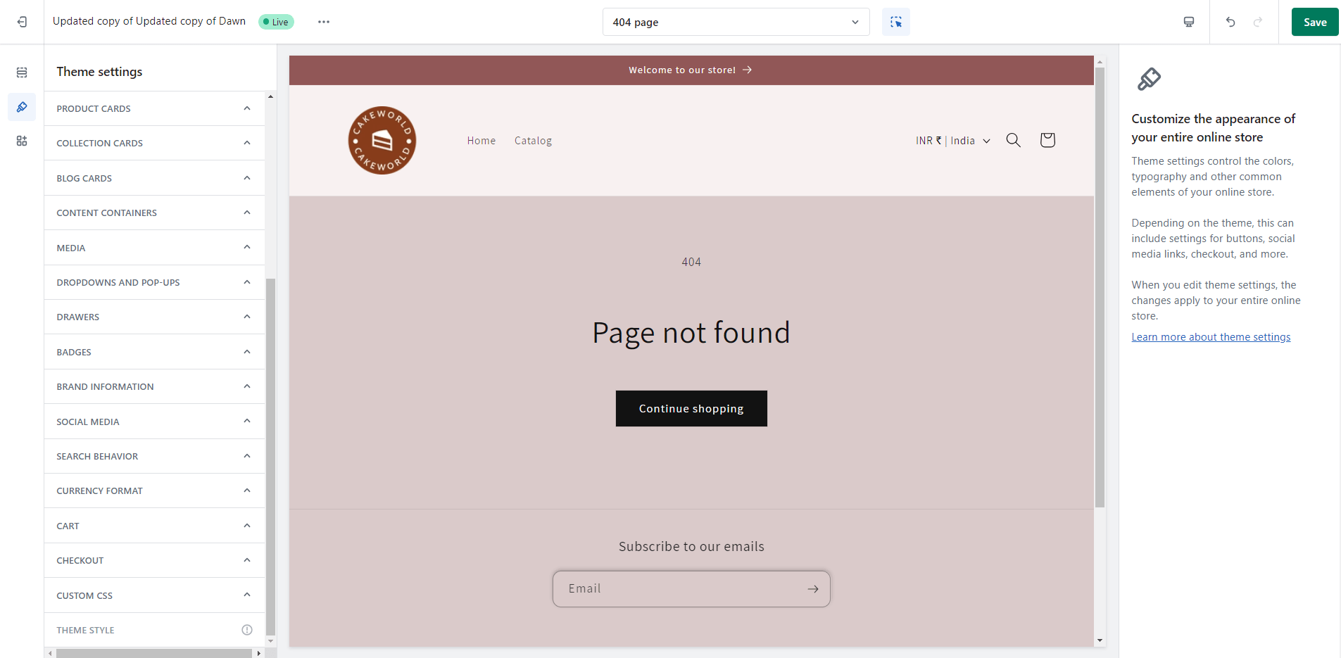 dawn theme 404 page