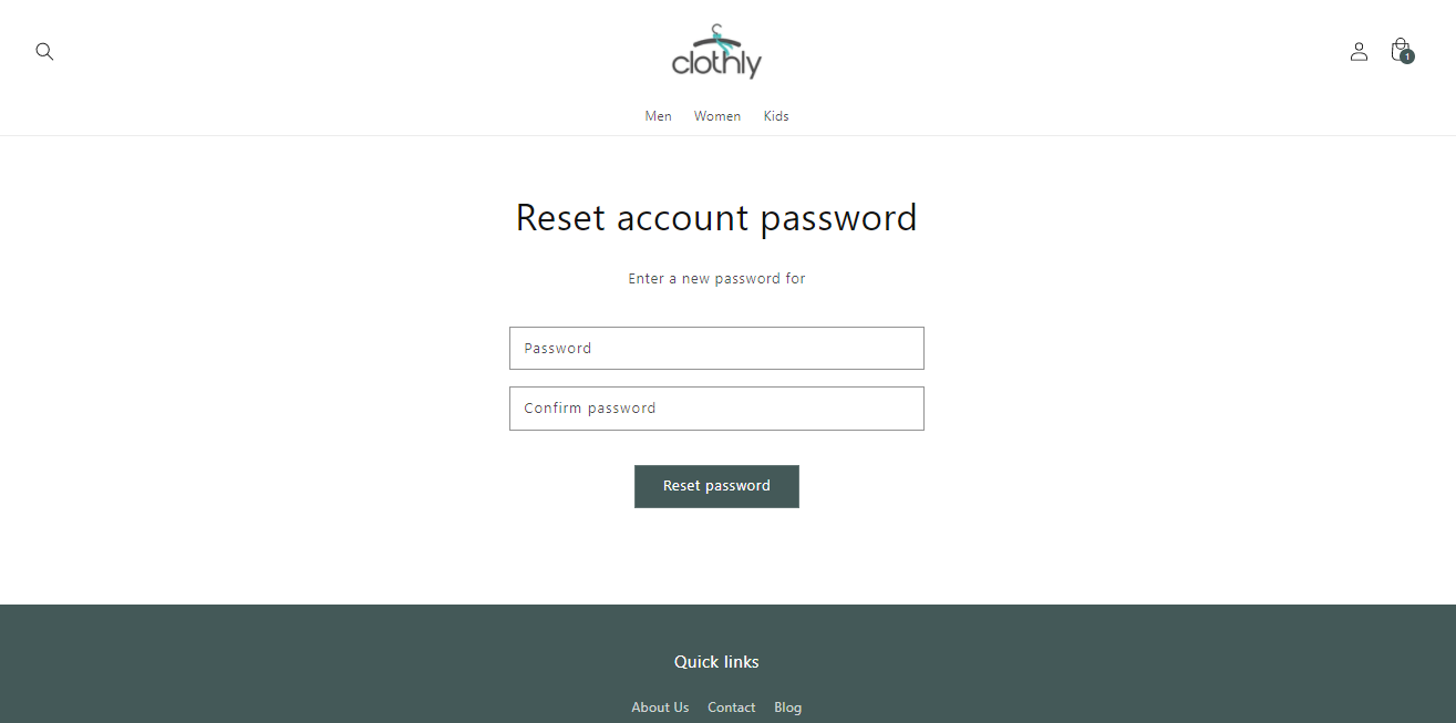 dawn theme customer reset password
