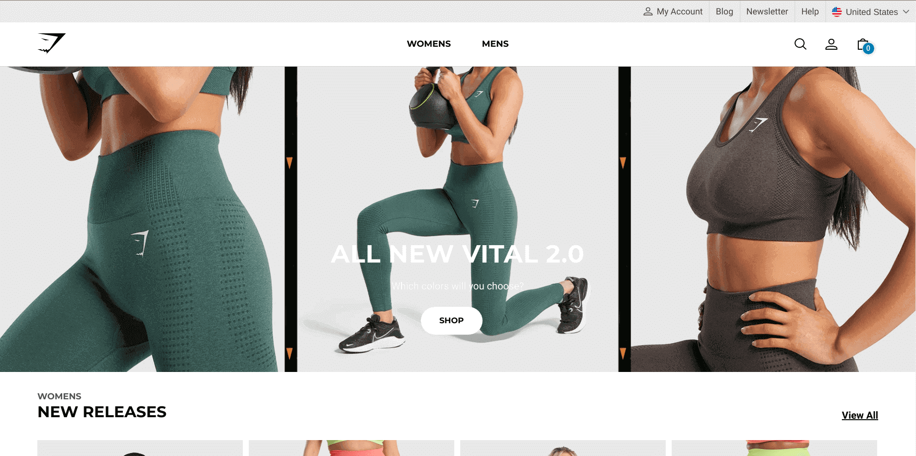 gymshark shopify store