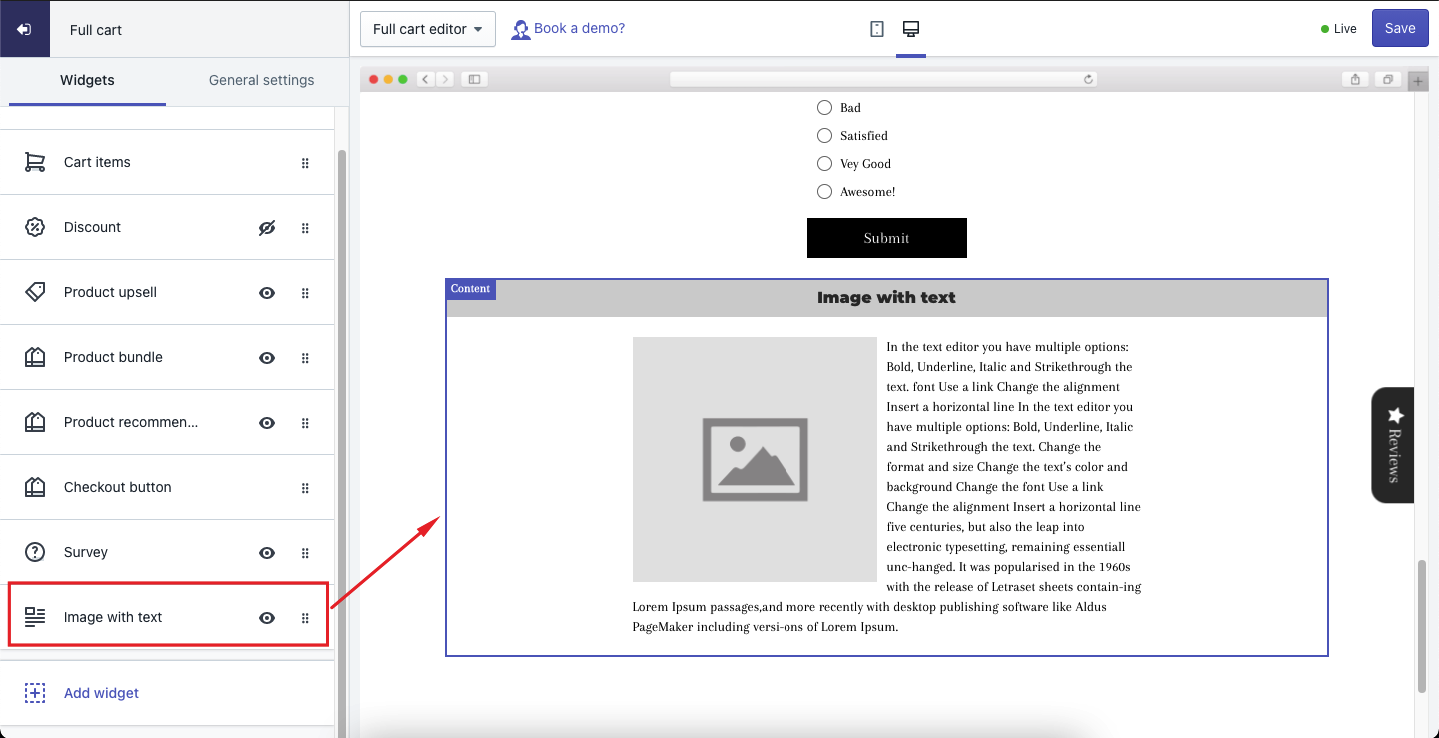 Image with text - Fullcart
