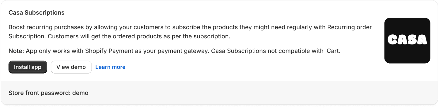 Delivery & Casa integration