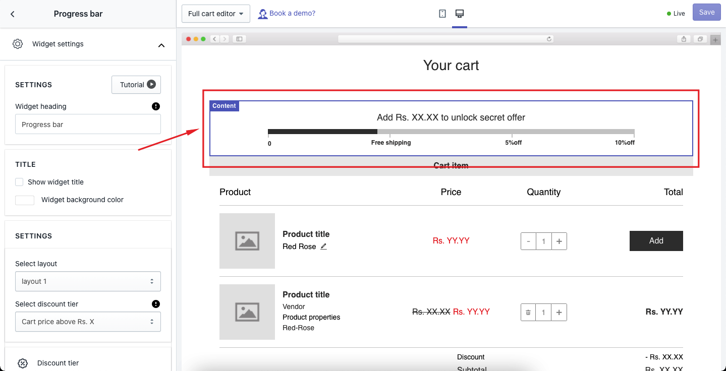 Progress bar - Fullcart