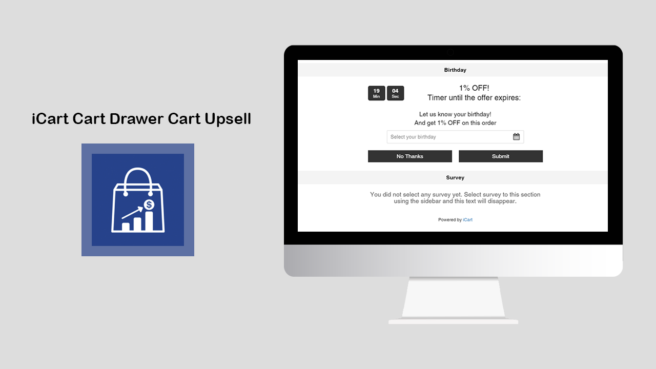 How birthday and survey widget of iCart works on the full cart