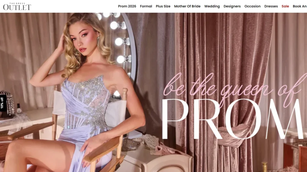 The Dress Outlet using shopify dawn theme