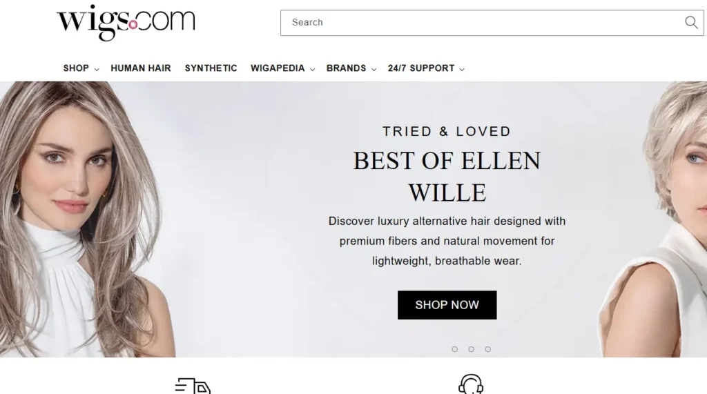 Wigs, a Shopify store using Dawn Wigs, a Shopify store using Dawn