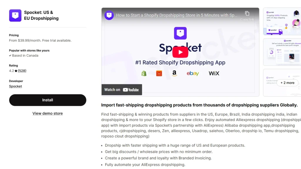 Spocket, a shopify app for dropshipping Spocket, a shopify app for dropshipping