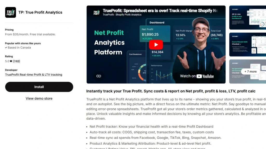 True Profit Analytics, a Shopify app for dropshipping True Profit Analytics, a Shopify app for dropshipping