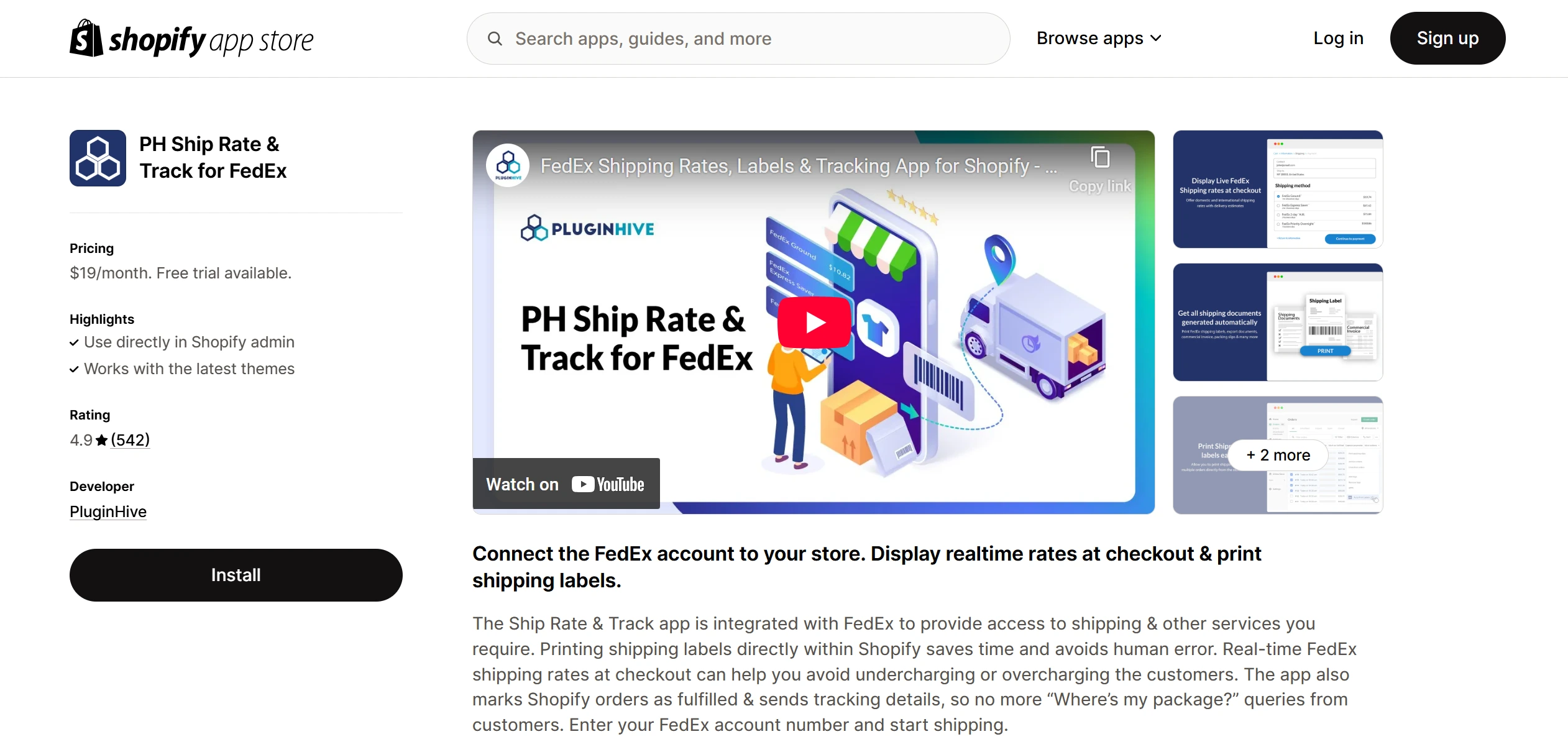Shopify Ship, Rate, and Track for FedEx