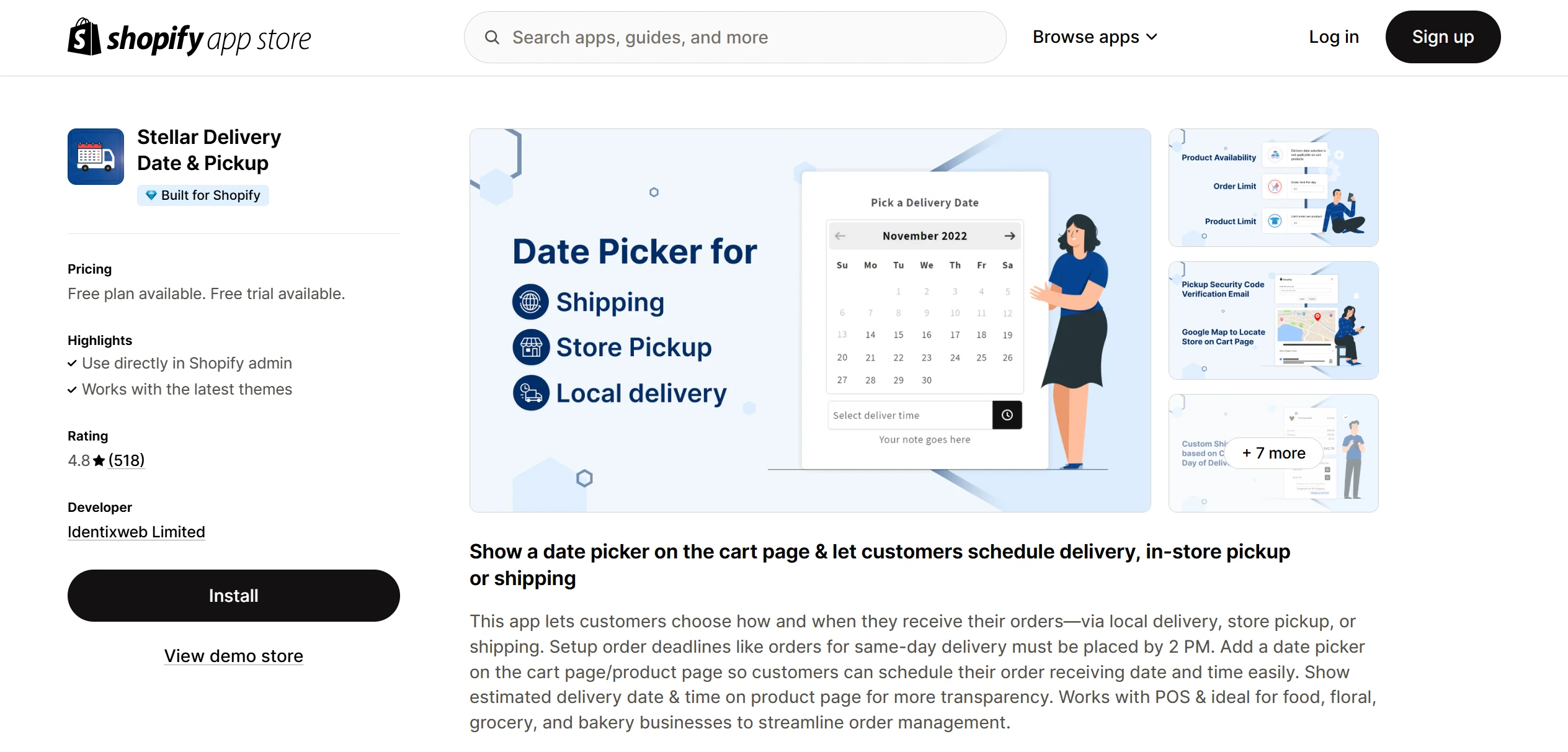 Stellar Delivery Date & Pickup