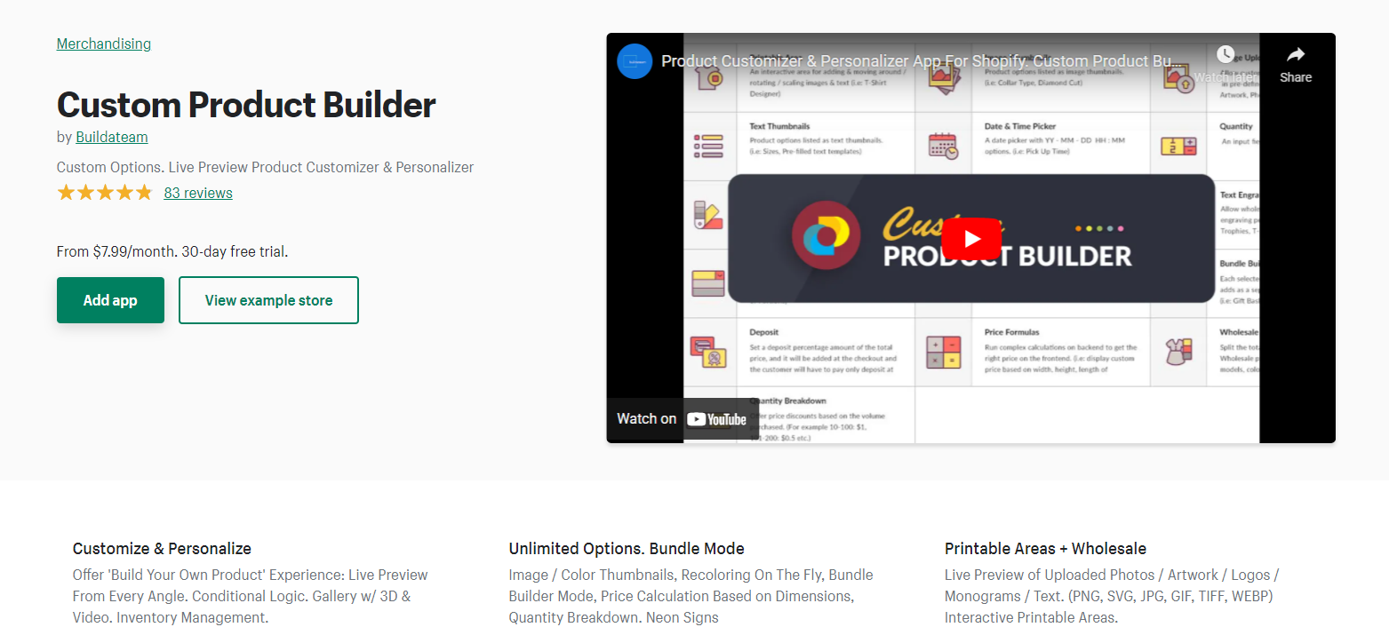 custom product builder customization tool shopify app