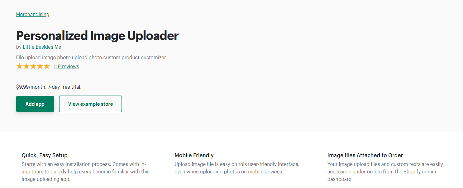 personalized image uploader shopify app