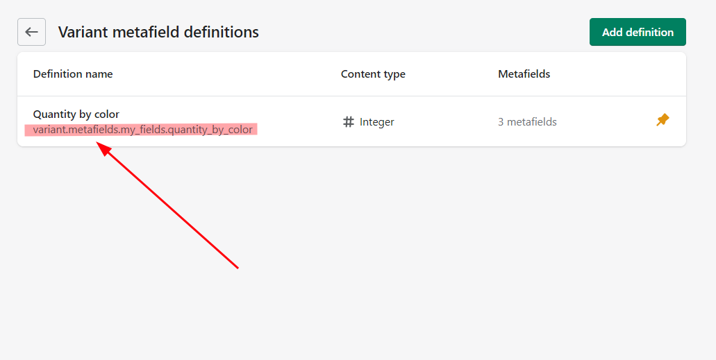 variant metafield namespace key shopify