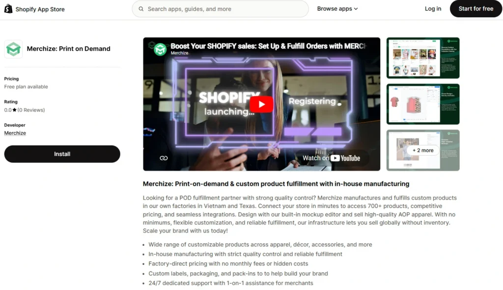 Merchize print on demand Shopify app Merchize print on demand Shopify app