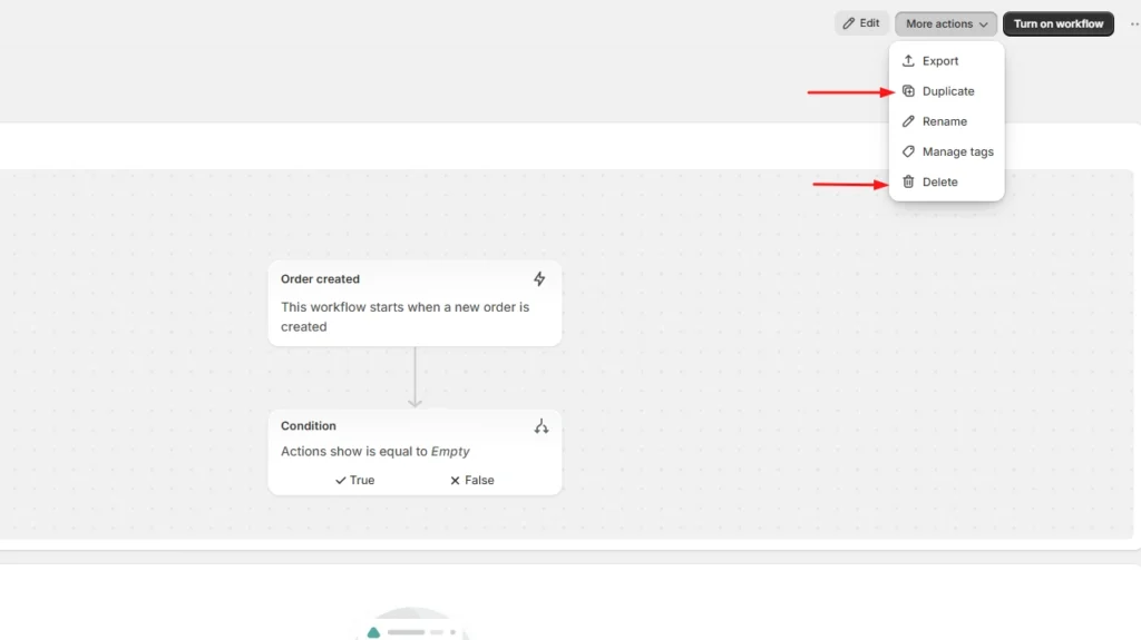 Duplicate and delete workflows Duplicate and delete workflows