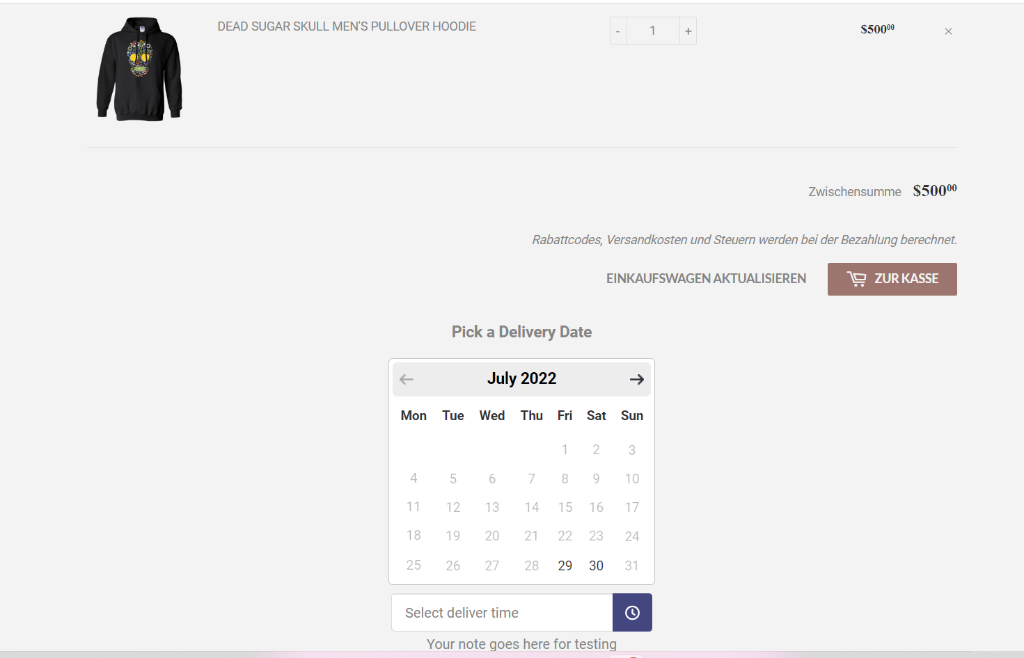 Minimum delivery interval days with Include Holidays