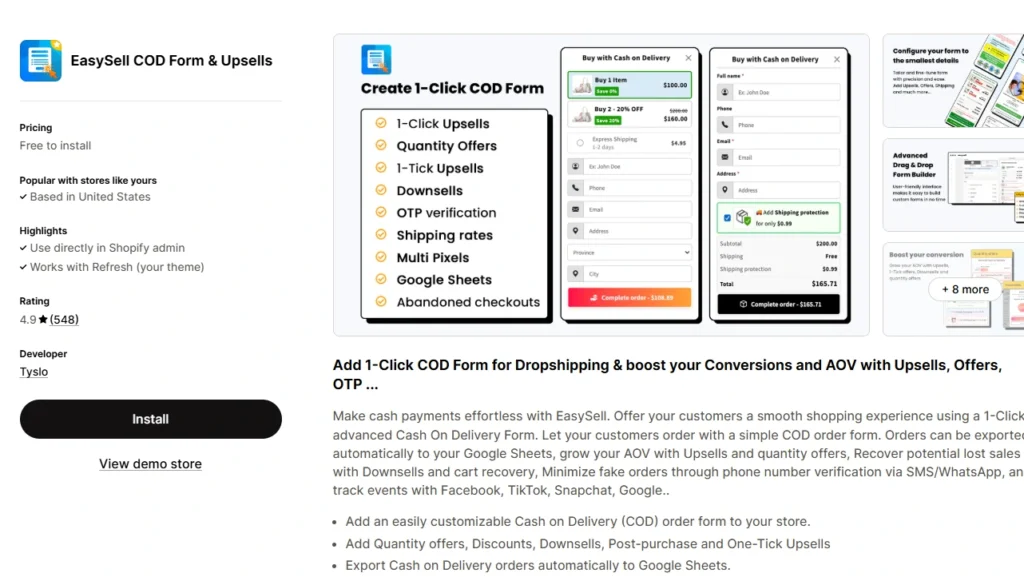 Easysell COD Forms & Upsells for Shopify Easysell COD Forms & Upsells for Shopify