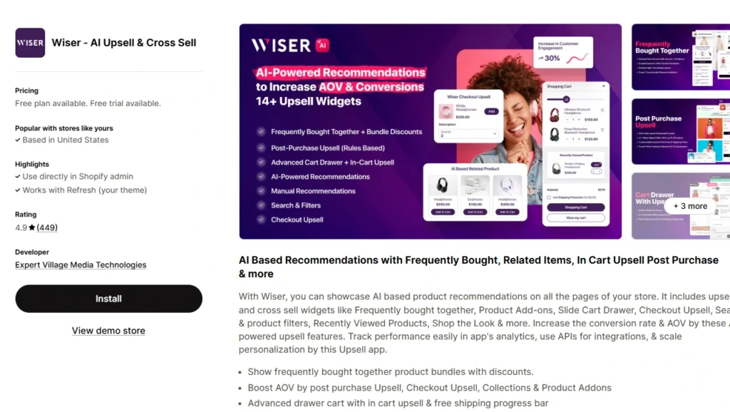 Upsell app Wiser for Shopify Upsell app Wiser for Shopify