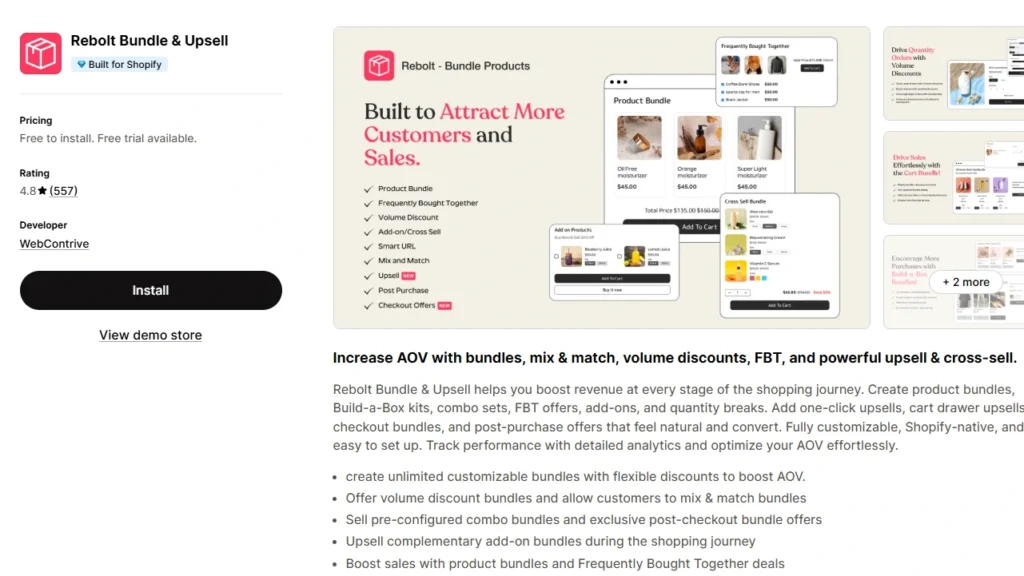 Rebolt Bundle & Upsell Shopify App Rebolt Bundle & Upsell Shopify App