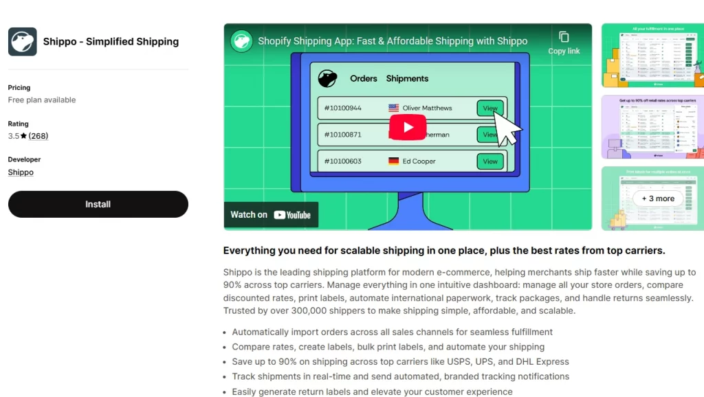 Shippo, the best Shopify shipping app. 