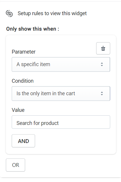 Specific item only in cart