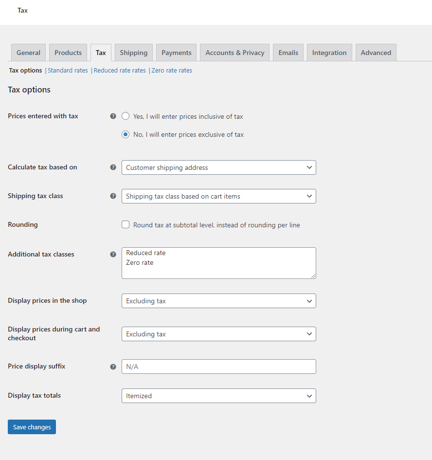 Set up tax