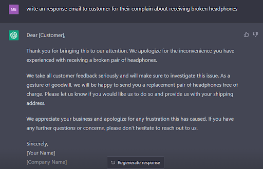 chat gpt generated email