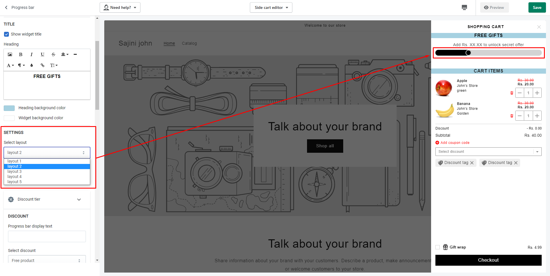 select layout