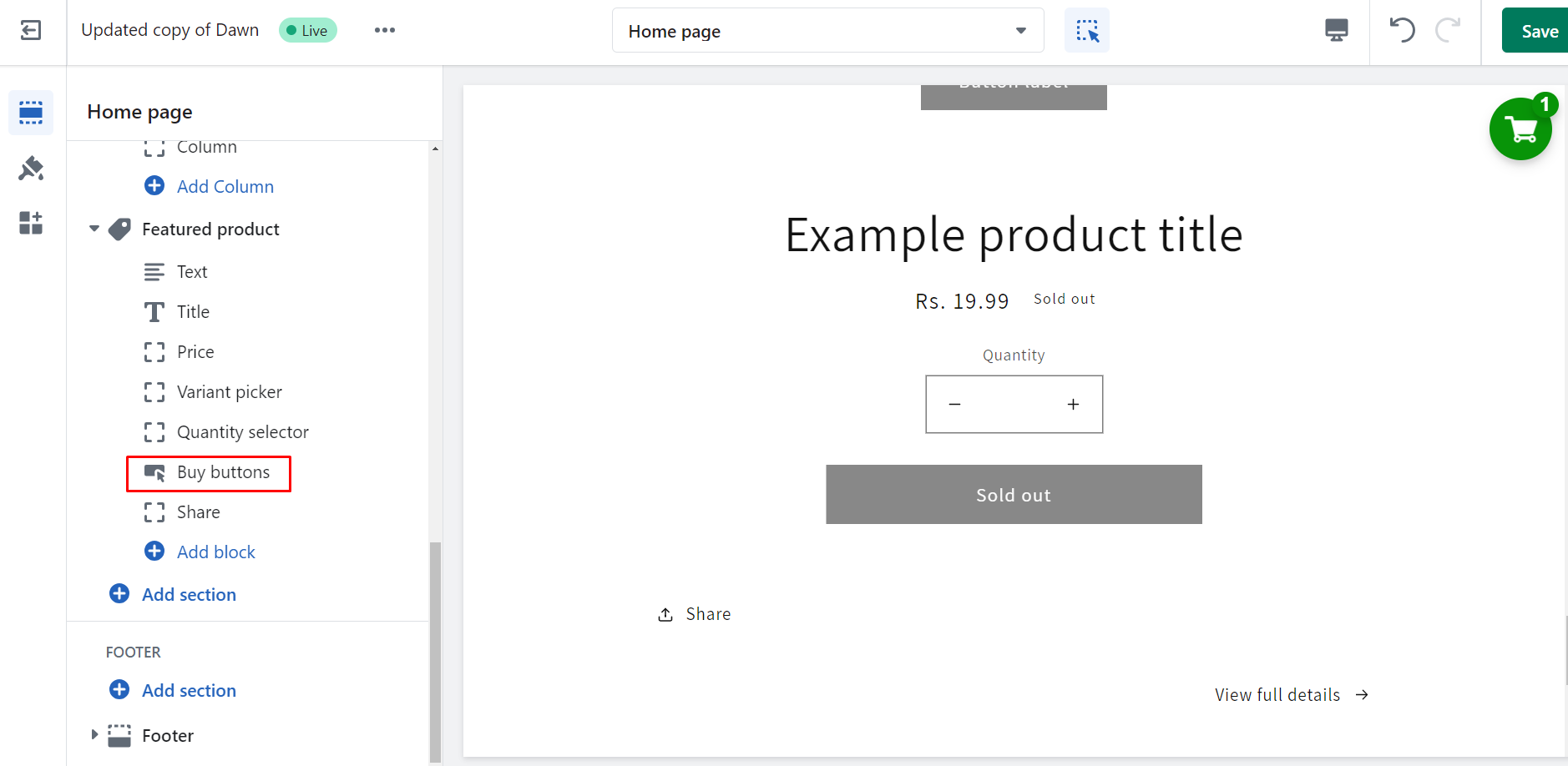 shopify dynamic button for checkout