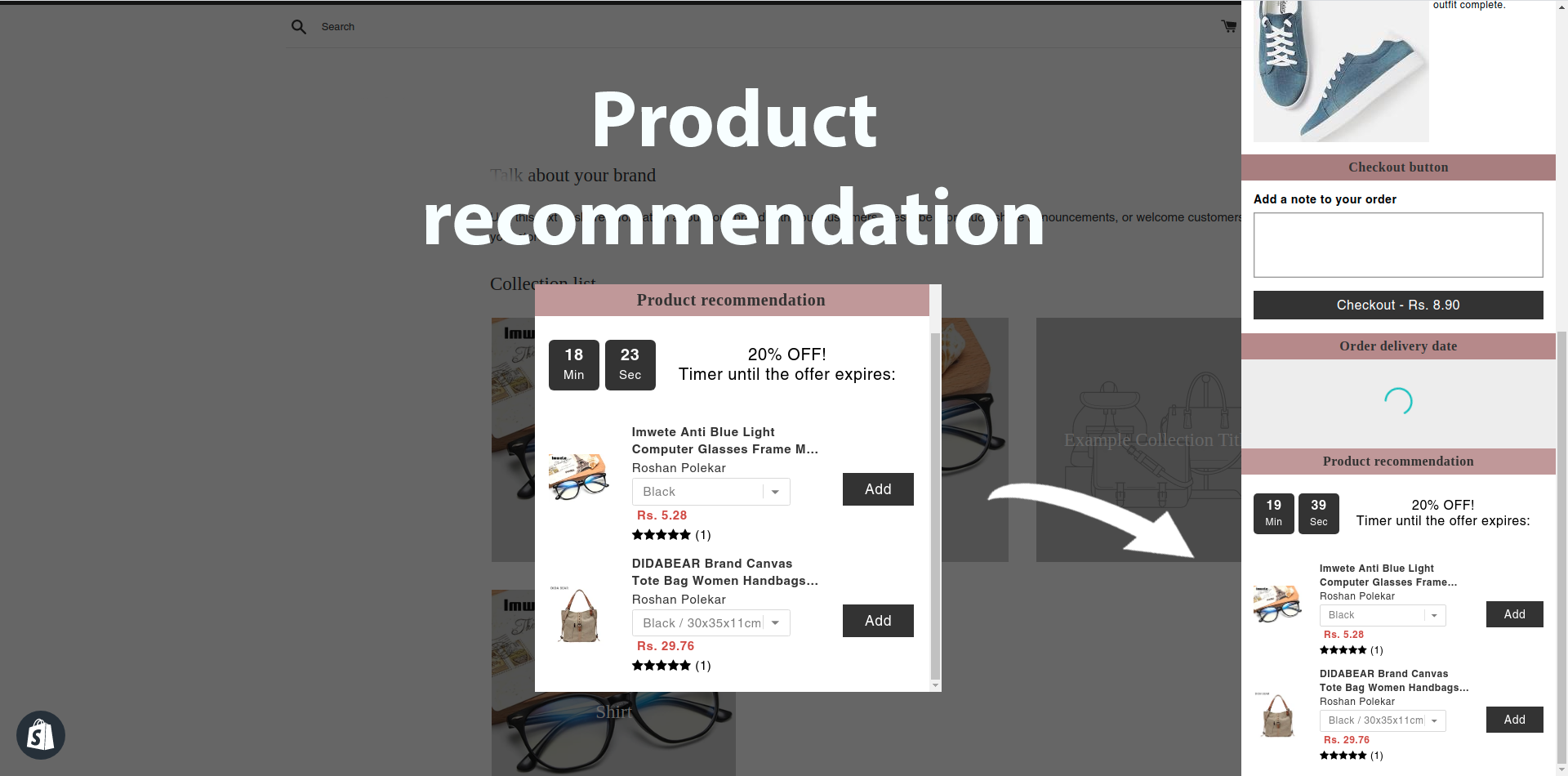 product-recommendation-feature-of-icart-upsell-app