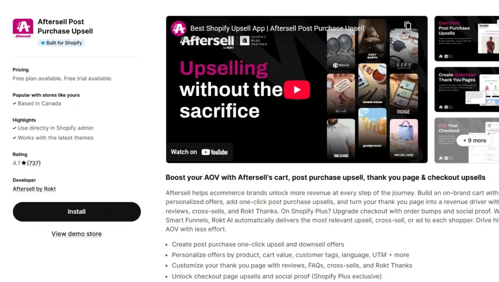 Aftersell Post Purchase Upsell, one of the top Shopify apps Aftersell Post Purchase Upsell, one of the top Shopify apps