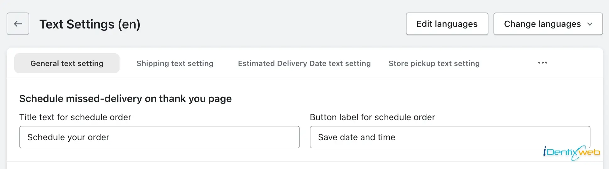 Scheduled Missed Delivery On Thank You Page