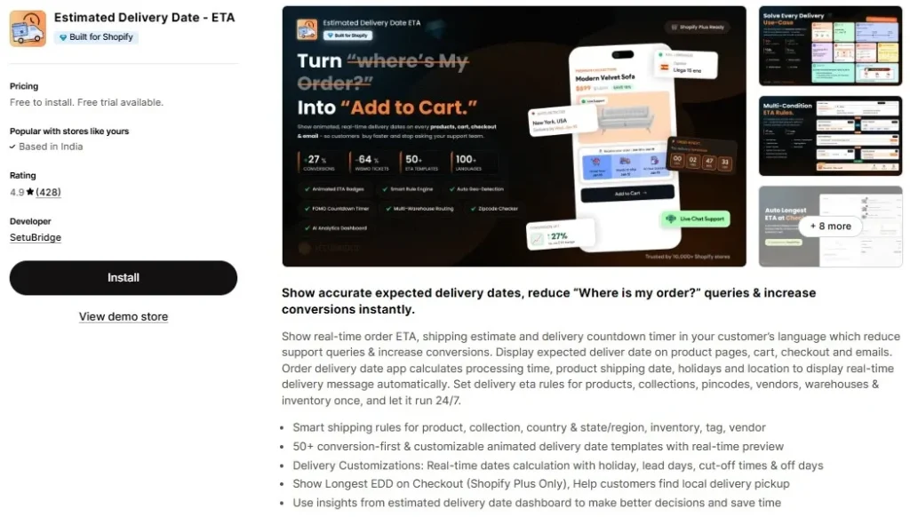 The delivery date Shopify app, Estimated Delivery Date - ETA The delivery date Shopify app, Estimated Delivery Date - ETA