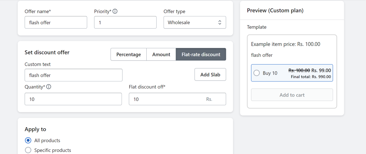 add flat rate discount in wholesale hero & b2b pricing app