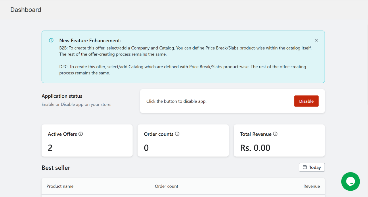 dashboard of wholesale hero & b2b pricing app