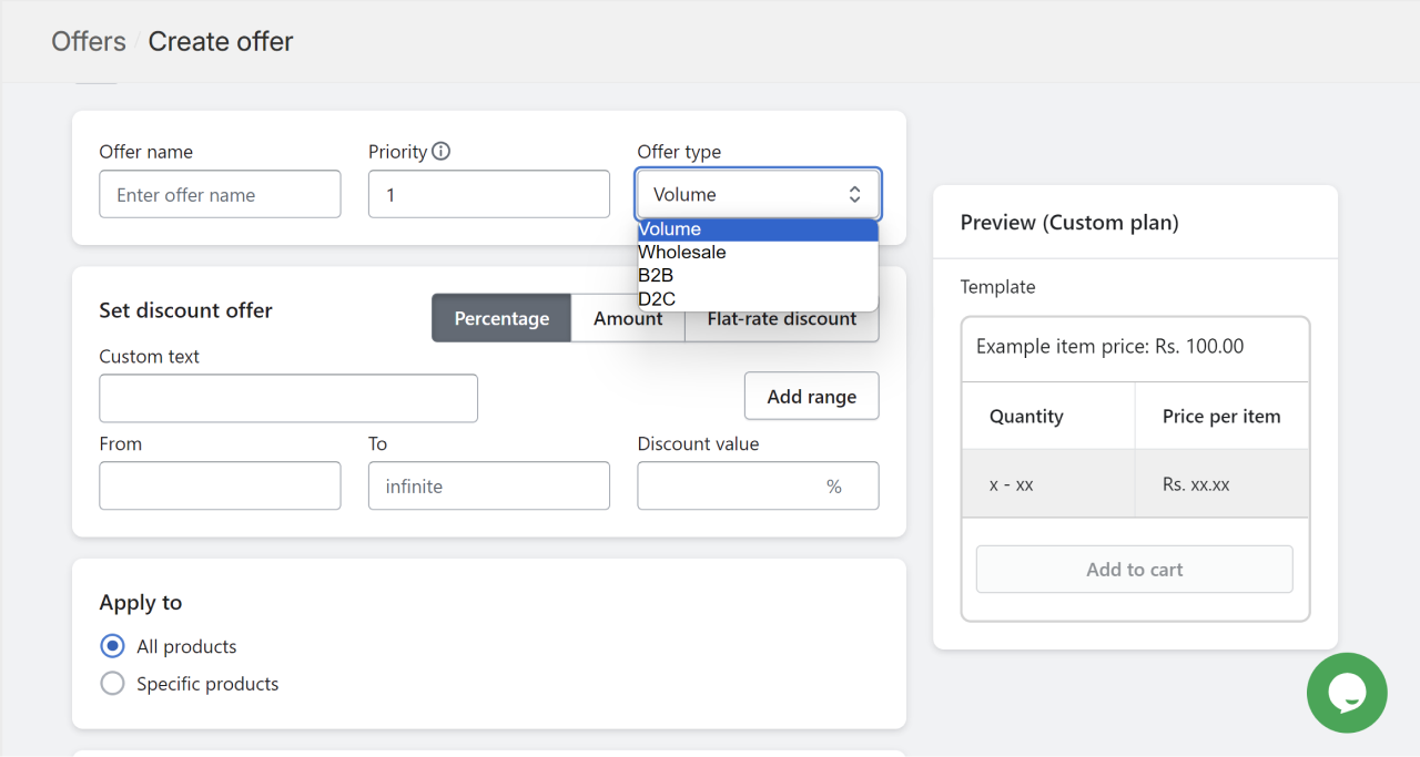 create volume discount in wholesale hero & b2b pricing app