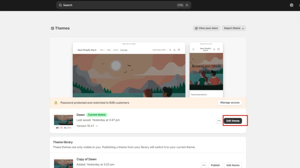 Edit theme setting in admin panel Edit theme setting in admin panel