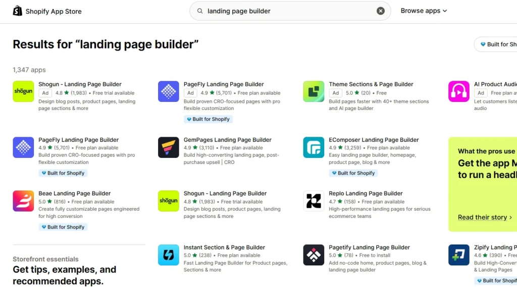 Page builder apps on Shopify Page builder apps on Shopify