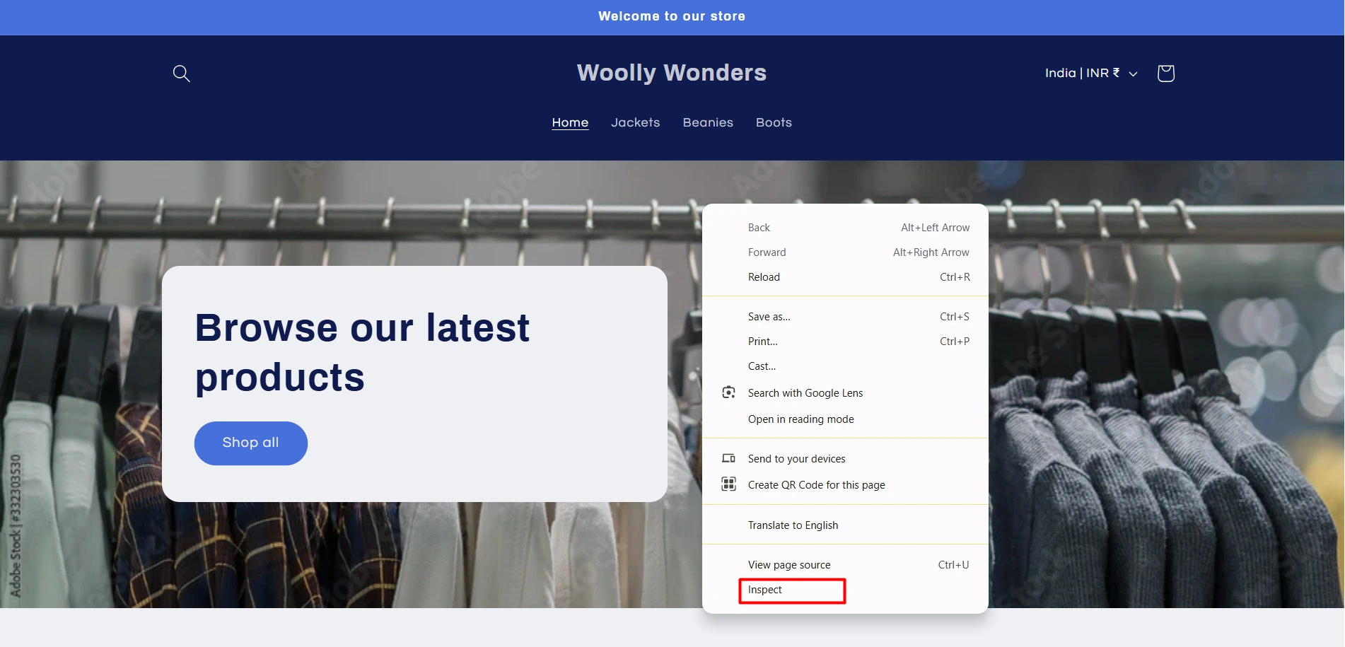 Check Shopify Image Size by Inspecting
