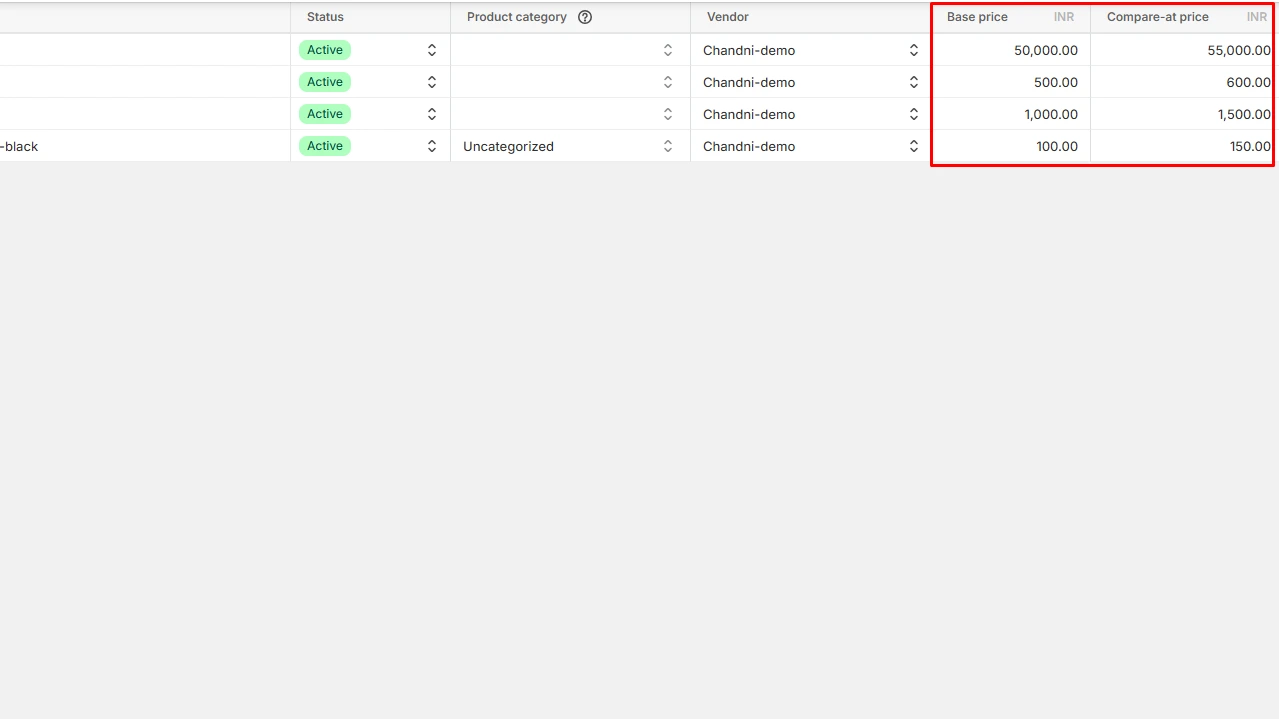 Add Base and Compare at Price