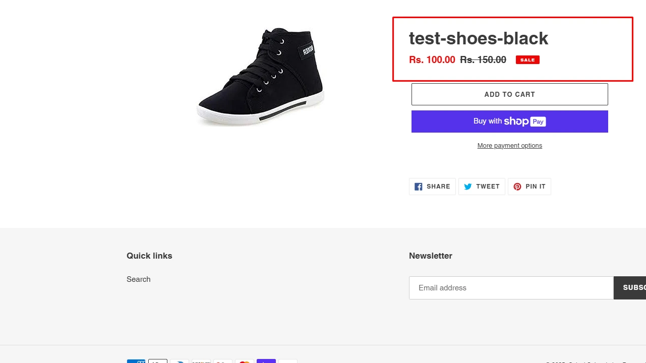 Compare at Price Successfully Added