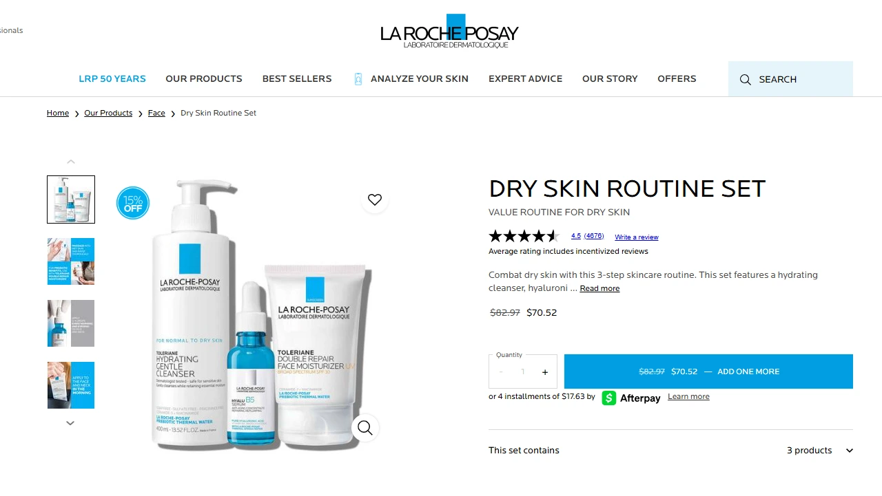 Product Bundle Example of LA Roche Posay