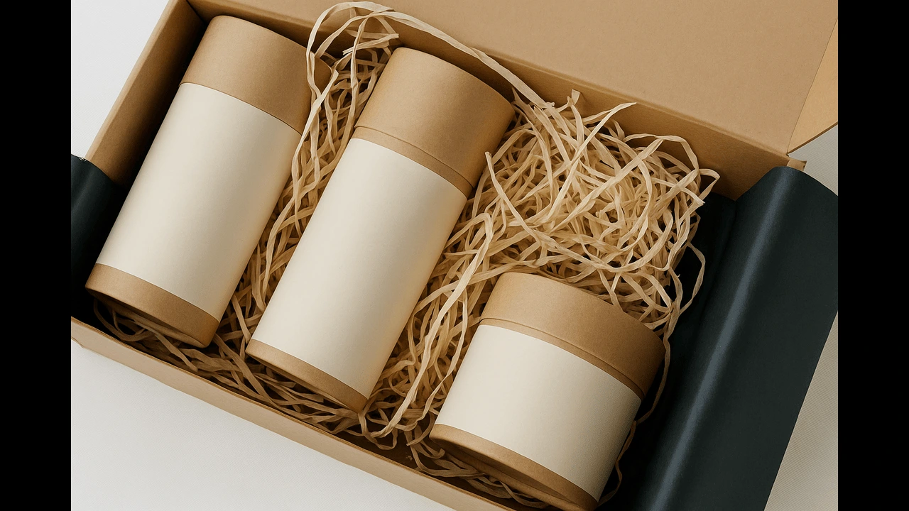 Eco-friendly packaging for skincare and beauty products, perfect for sustainable home-based beauty business online