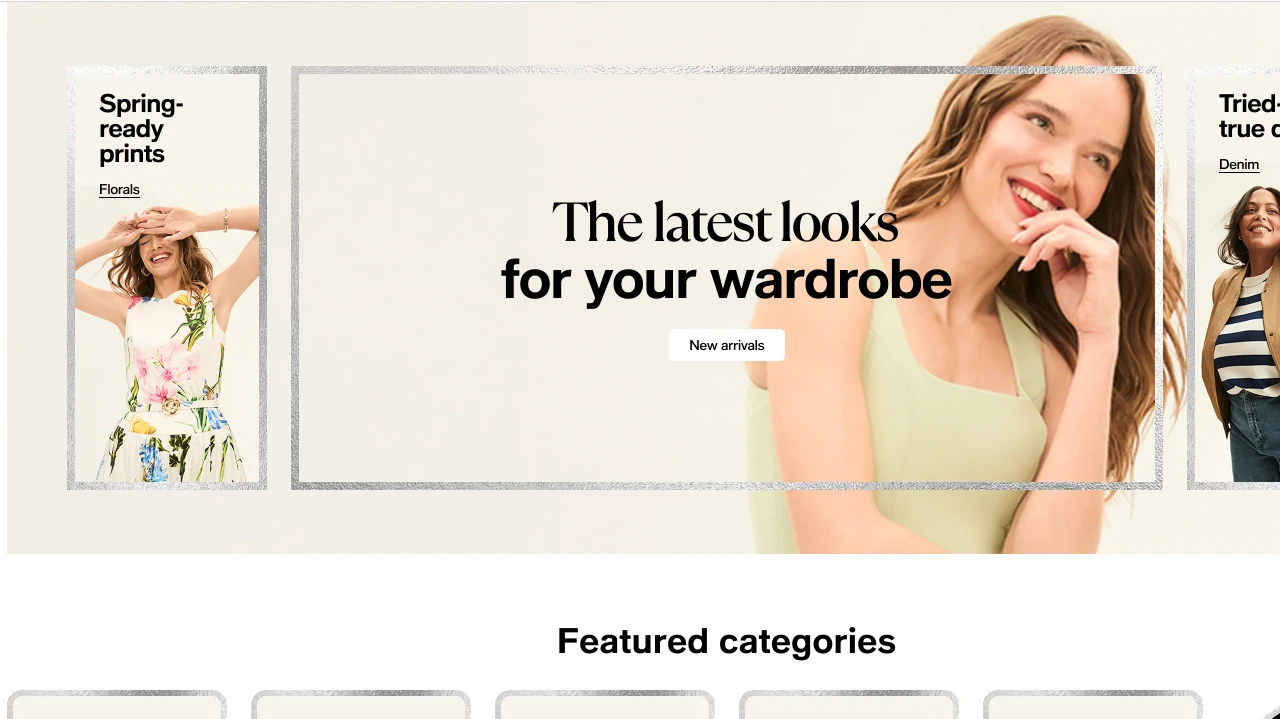 Upsell ideas for fashion brands showcasing spring-ready prints and latest wardrobe looks to encourage upselling of complementary products